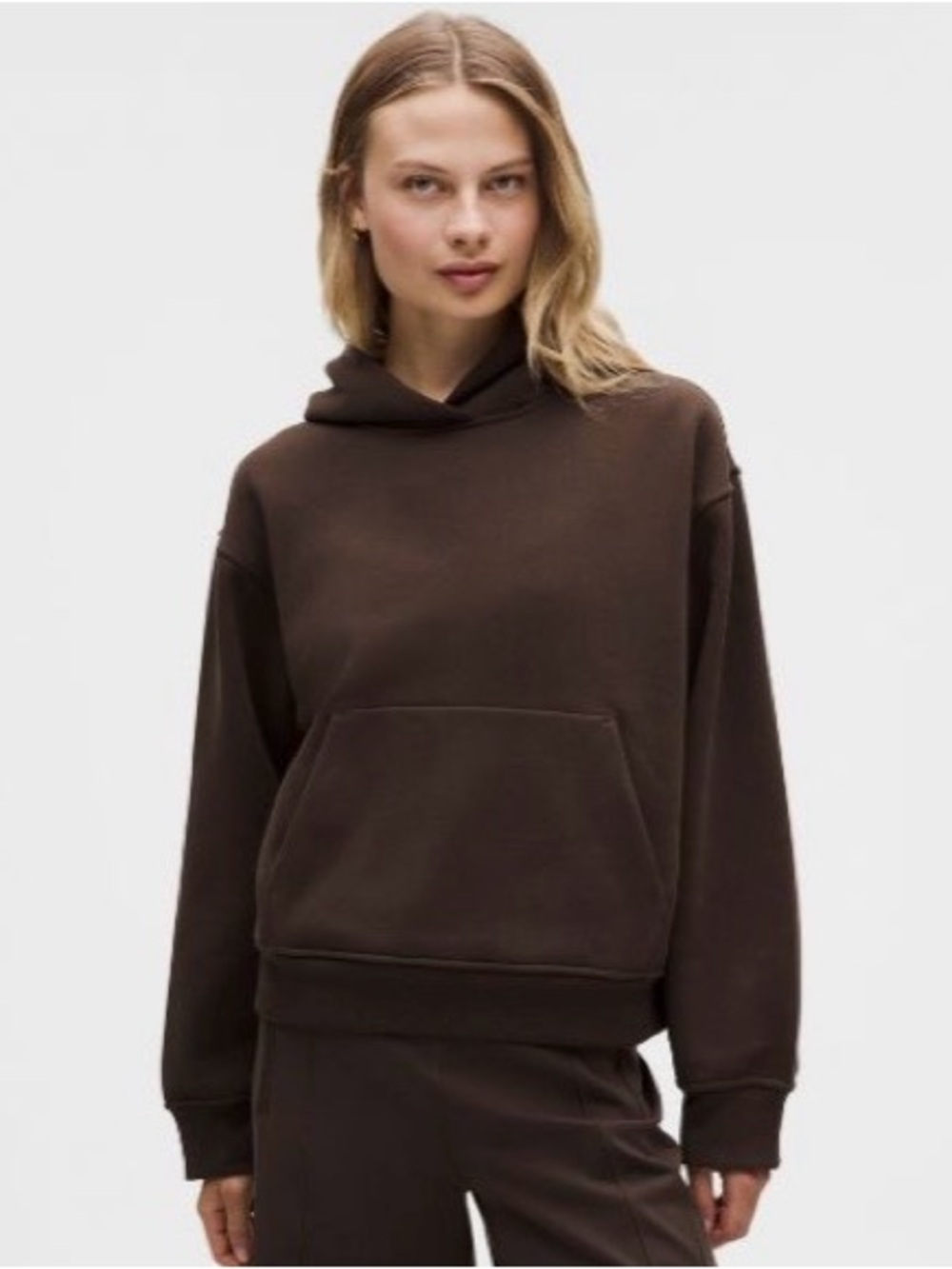 lululemon athletica Brown Scoop-Neck Hooded Pullover